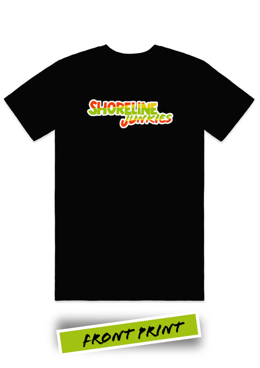 SHED NINE FRONT_of_tee sunrise vibin shoreline junkies