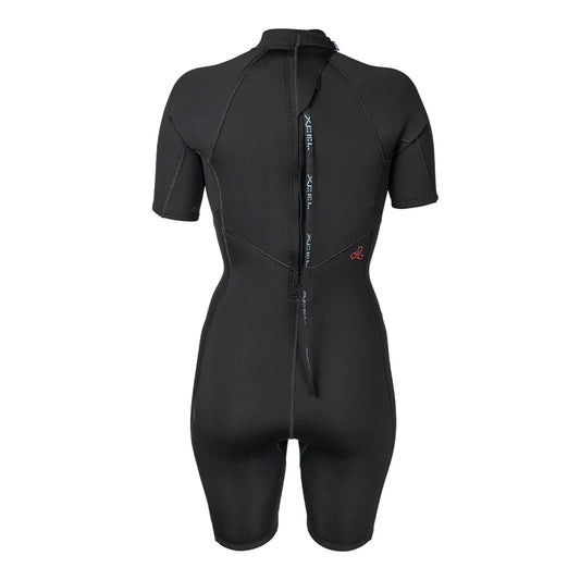 Black wetsuit with a zipper on a white background shed nine