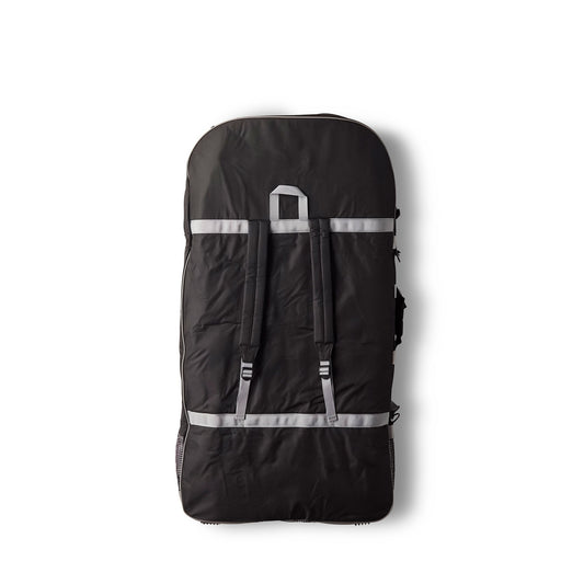 Balin Deluxe Double Bodyboard Bag, black back panel with grey backpack straps