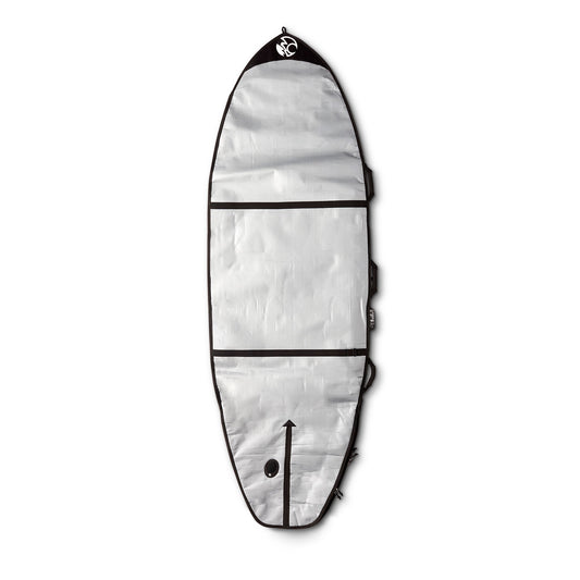 Balin SUP 32" Regular Board Bag, silver cover side with black edging, transverse straps and a long lower opening