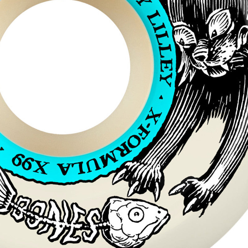 Bones X-Formula Ruby Lilley Black Cat V5 Sidecuts 99A Skateboard Wheels - White