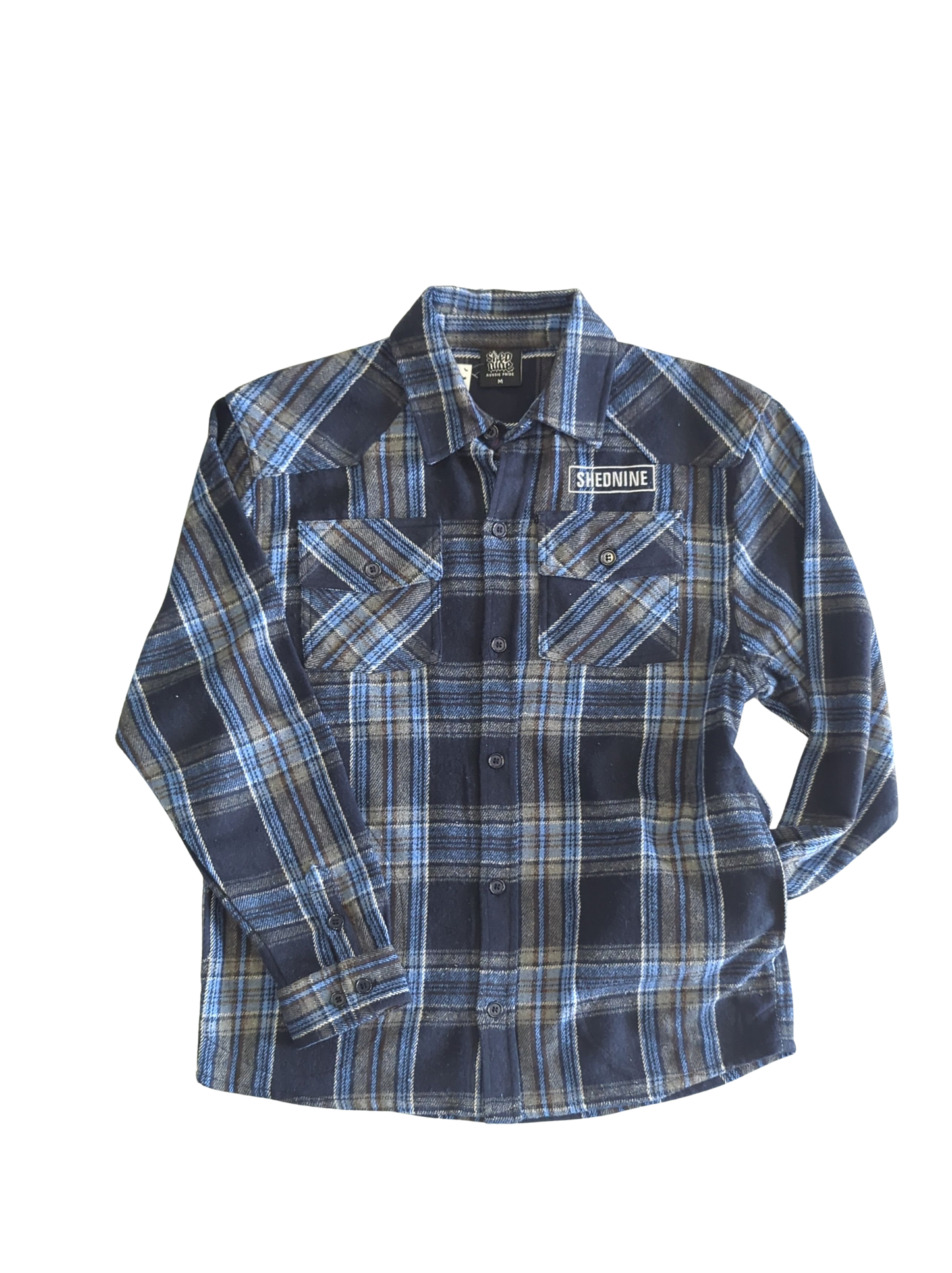 Shed Nine Flannel Long Sleeve Shirt (Bold Boxed SN Logo)