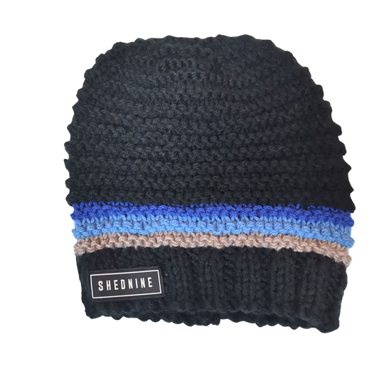 Blue/Grey Aussie Handmade Knitted Beanie