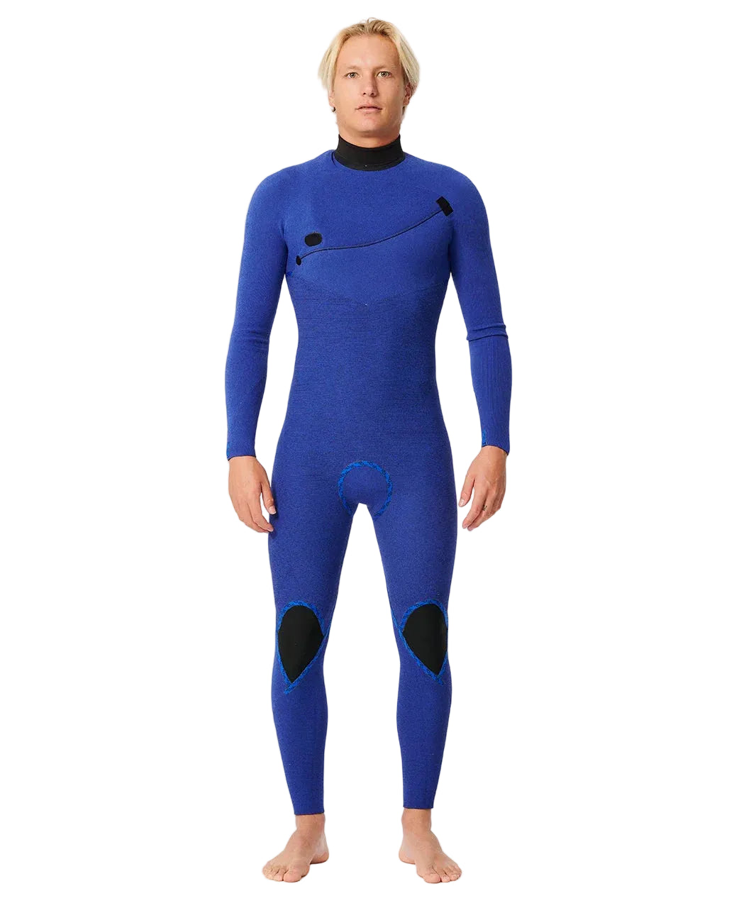 Person wearing a blue wetsuit on a white background shed nine