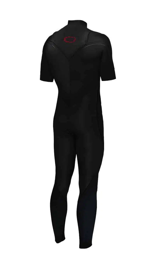 shed nine Black wetsuit with a brand logo on a white background