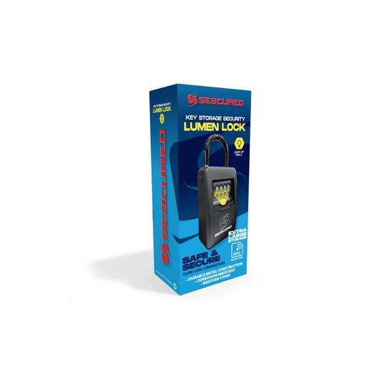 shed nine Seccured Lumen Lock packaging on a white background
