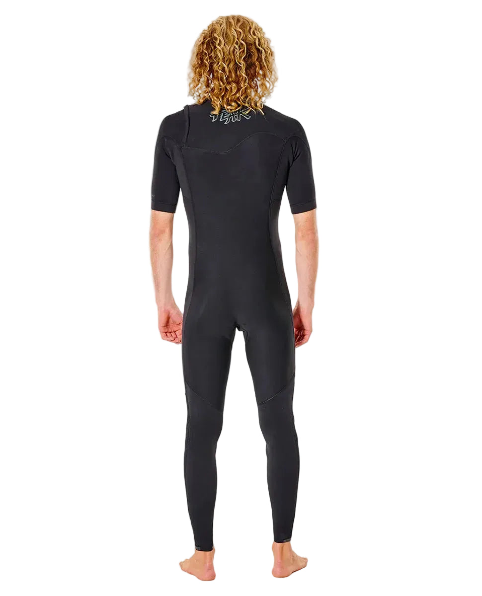 shed nine Peak Climax Pro 2/2 Zip Free Short Sleeve Steamer Wetsuit back