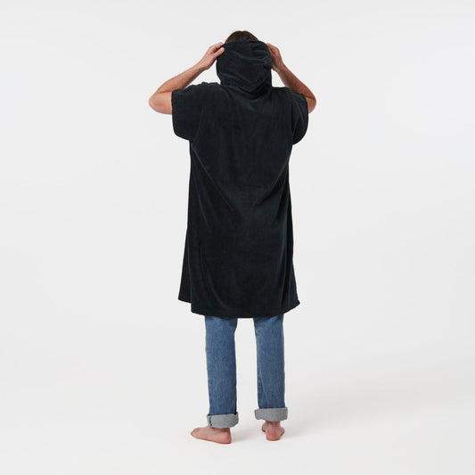 Slowtide The Digs changing poncho in Black, back view