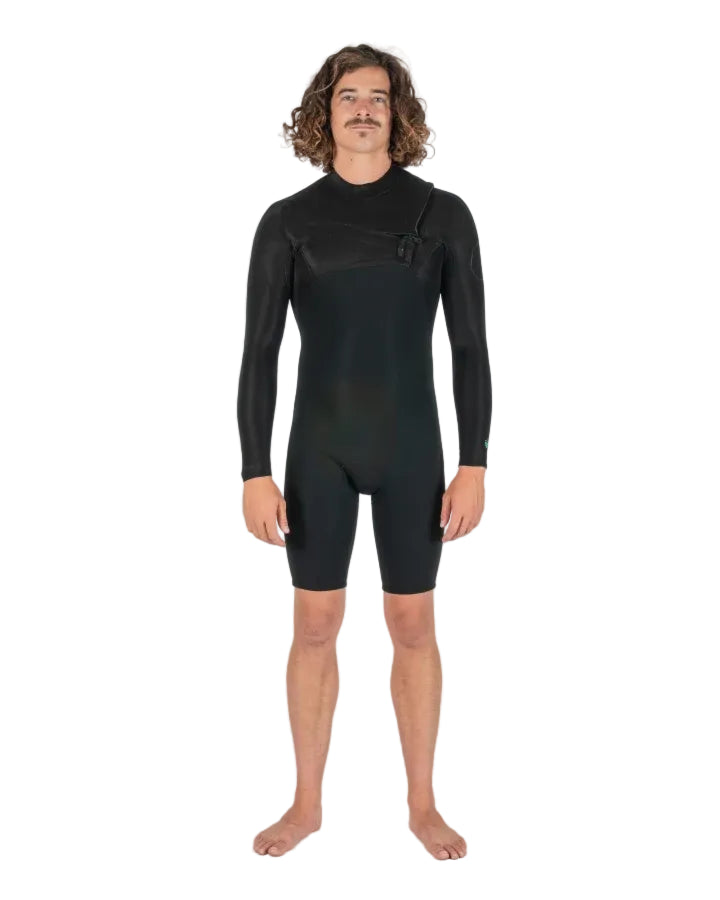 Person wearing a black wetsuit on a white background shed nine