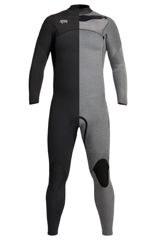 Xcel Men’s Comp 4/3mm Chest Zip Steamer Wetsuit in Dark Forest back view shed nine