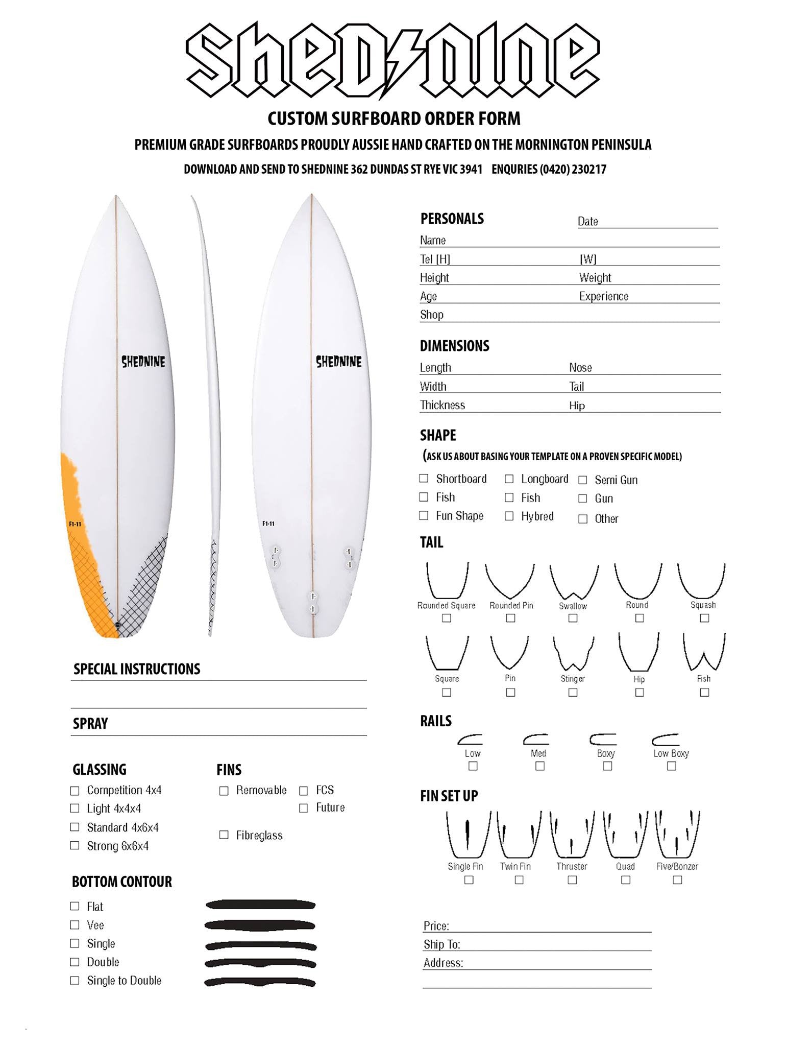 Custom ShedNine Surfboard -  , Shed Nine, Shed Nine