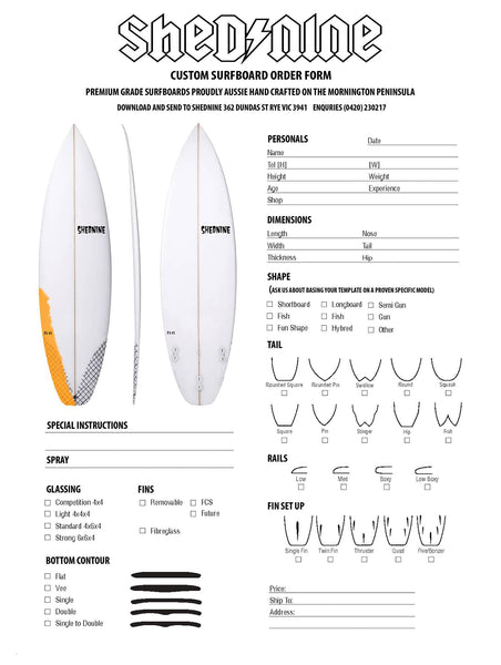 Custom ShedNine Surfboard -  , Shed Nine, Shed Nine
