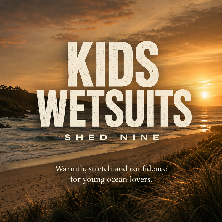 Kids wetsuits, kids steamers and spring suits available at Shed Nine