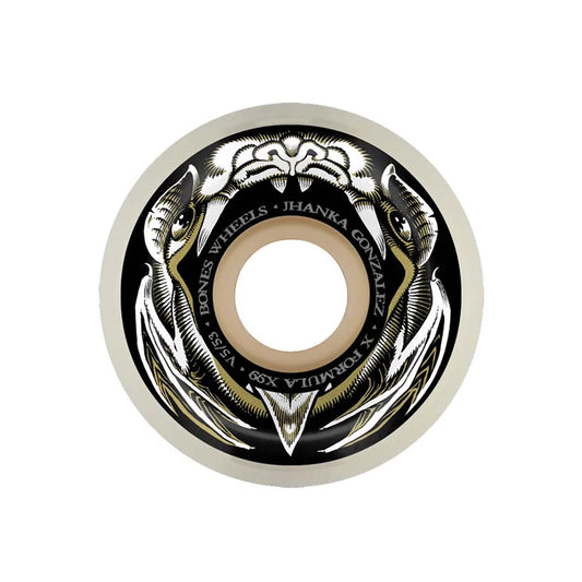 Bones X-Formula Jhanka Gonzalez V5 Sidecut 99A Skateboard Wheels - White