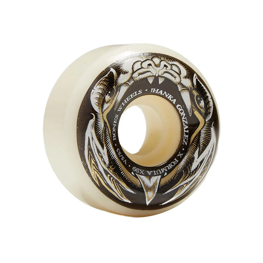 Bones X-Formula Jhanka Gonzalez V5 Sidecut 99A Skateboard Wheels - White