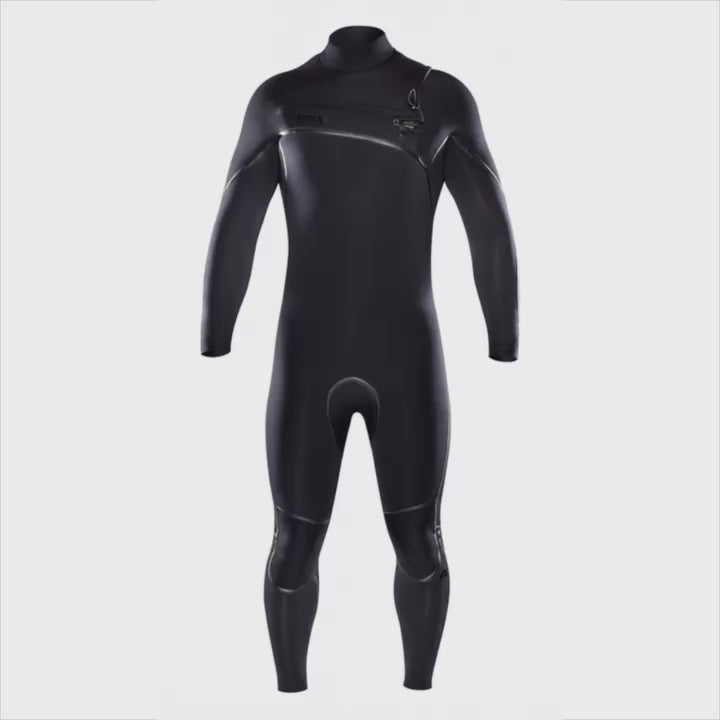Attica ALPHA Chest Zip 4/3mm Steamer - BLACK / BLACK