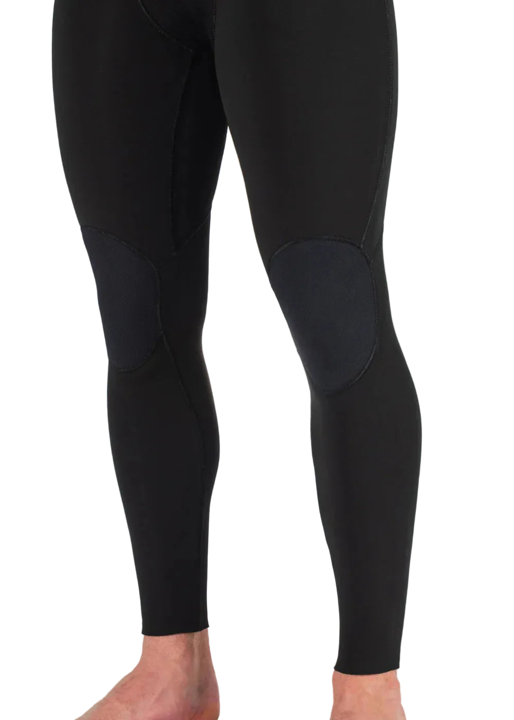 Leg detail on Vissla Men’s New Seas 3/2 U-Zip Steamer Wetsuit in Black 2 shed nine