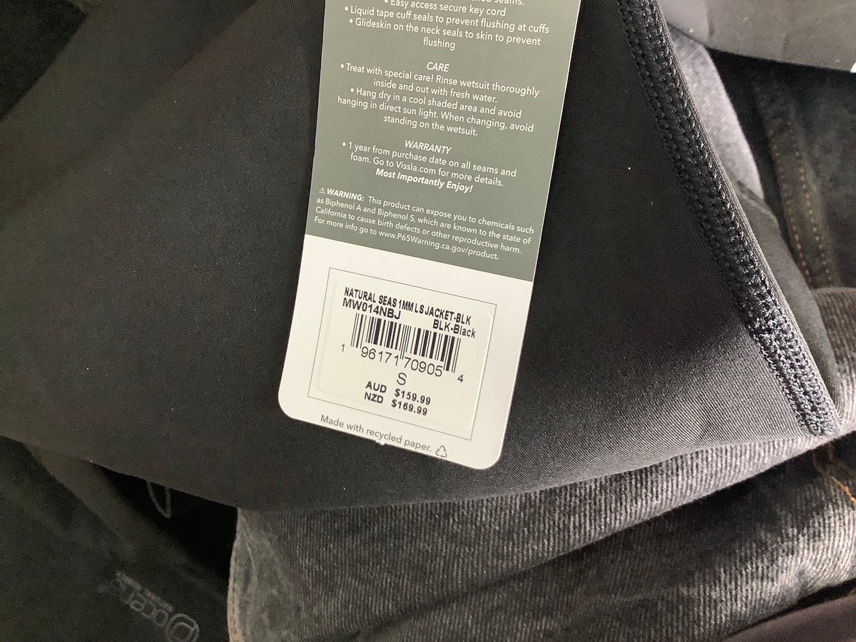Vissla Natural Seas Long Sleeve Wetsuit Jacket - Black
