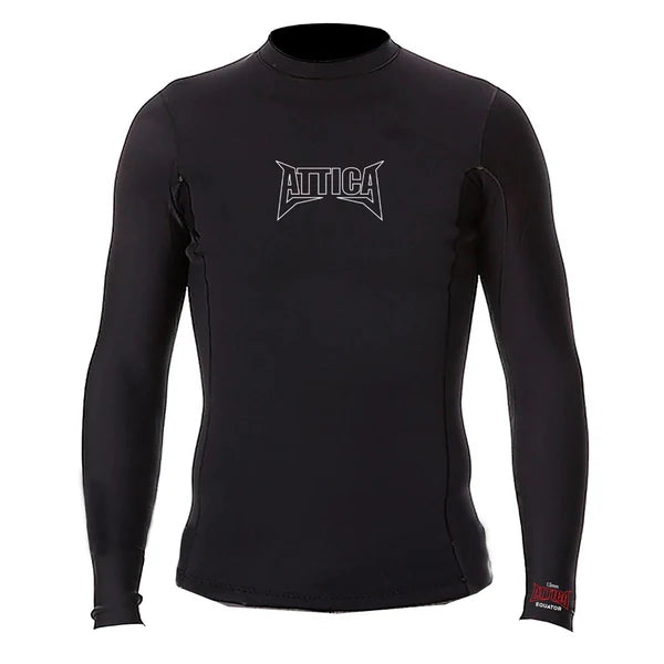 Black long-sleeve shirt with a brand logo on a white background SHED NINE