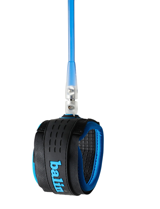 Black and blue leash with 'balio' branding on a white background