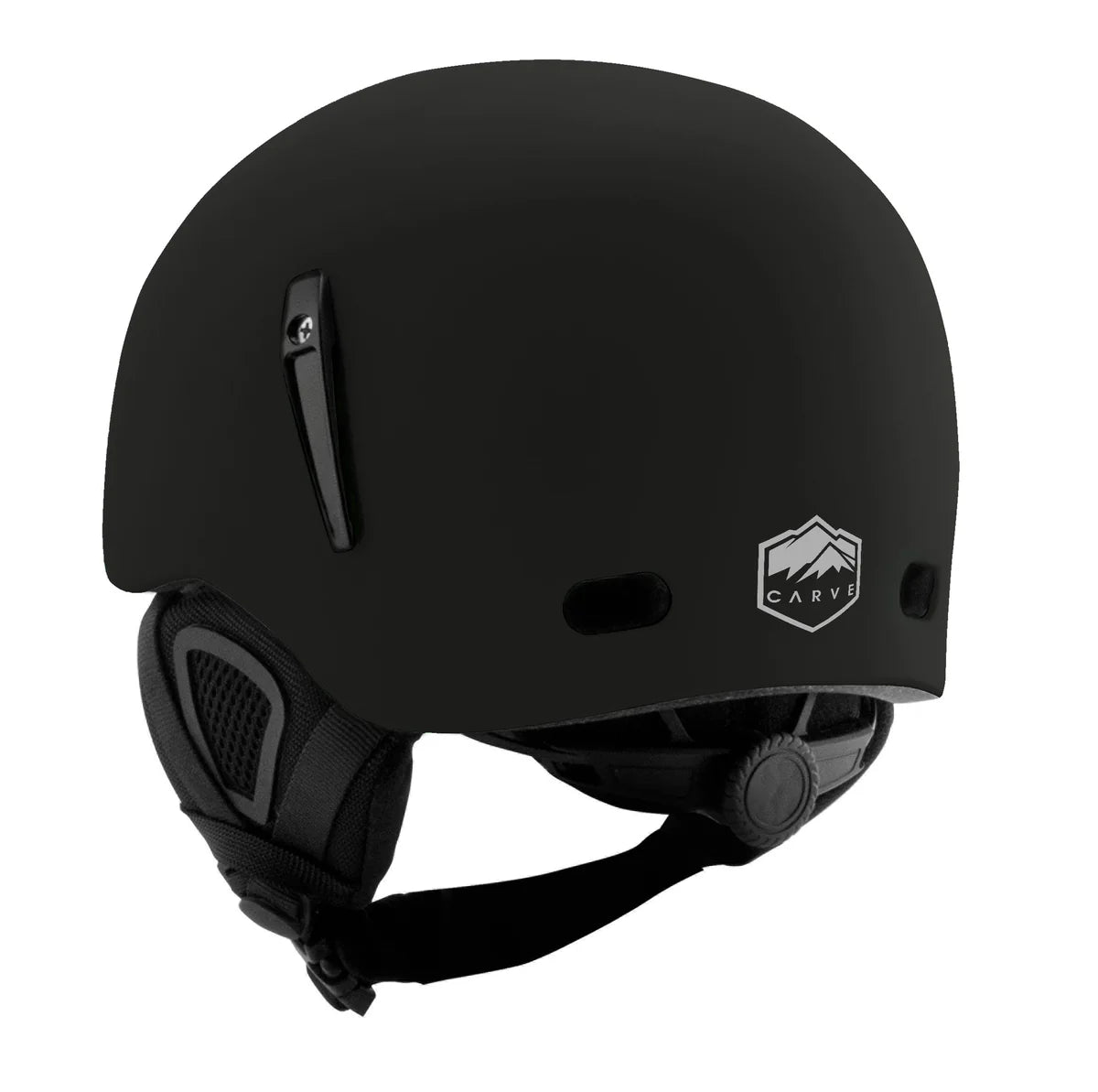Black helmet with Carve logo on a white background shed nine