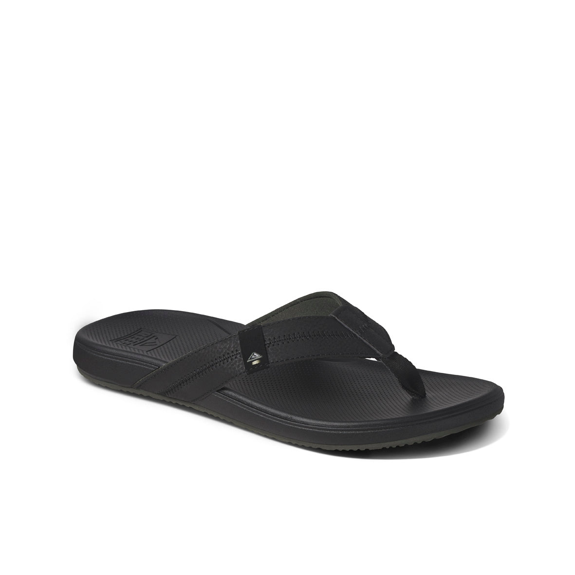 Reef Cushion Phantom 2.0 Men's Thongs – Black – angled view