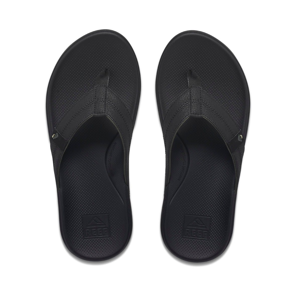 Reef Cushion Phantom 2.0 Men's Thongs – Black – top view