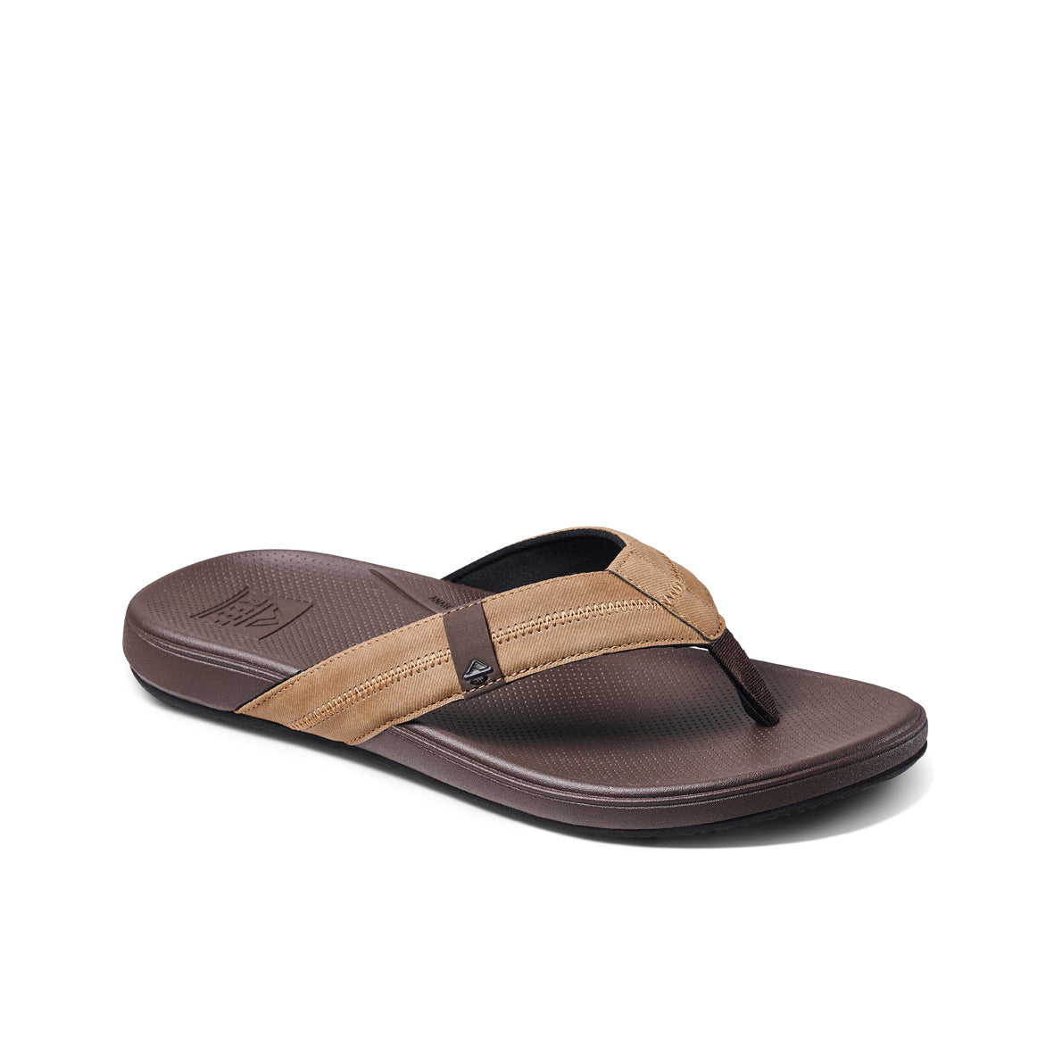 Reef Cushion Phantom 2.0 Men's Thongs – Brown/Tan – angled view