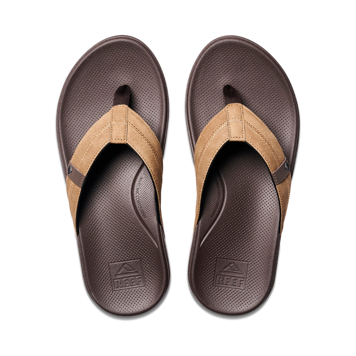 Reef Cushion Phantom 2.0 Men's Thongs – Brown/Tan – top view