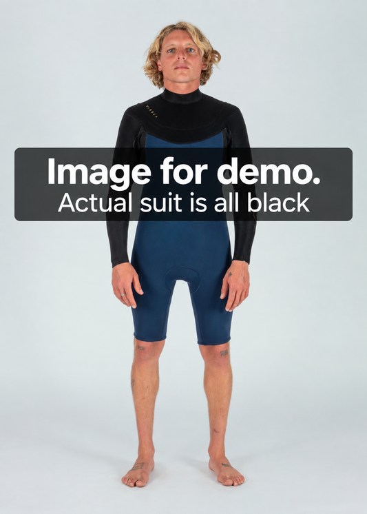 Vissla Men’s New Seas 2/2mm Long Sleeve U-Zip Springsuit - Black