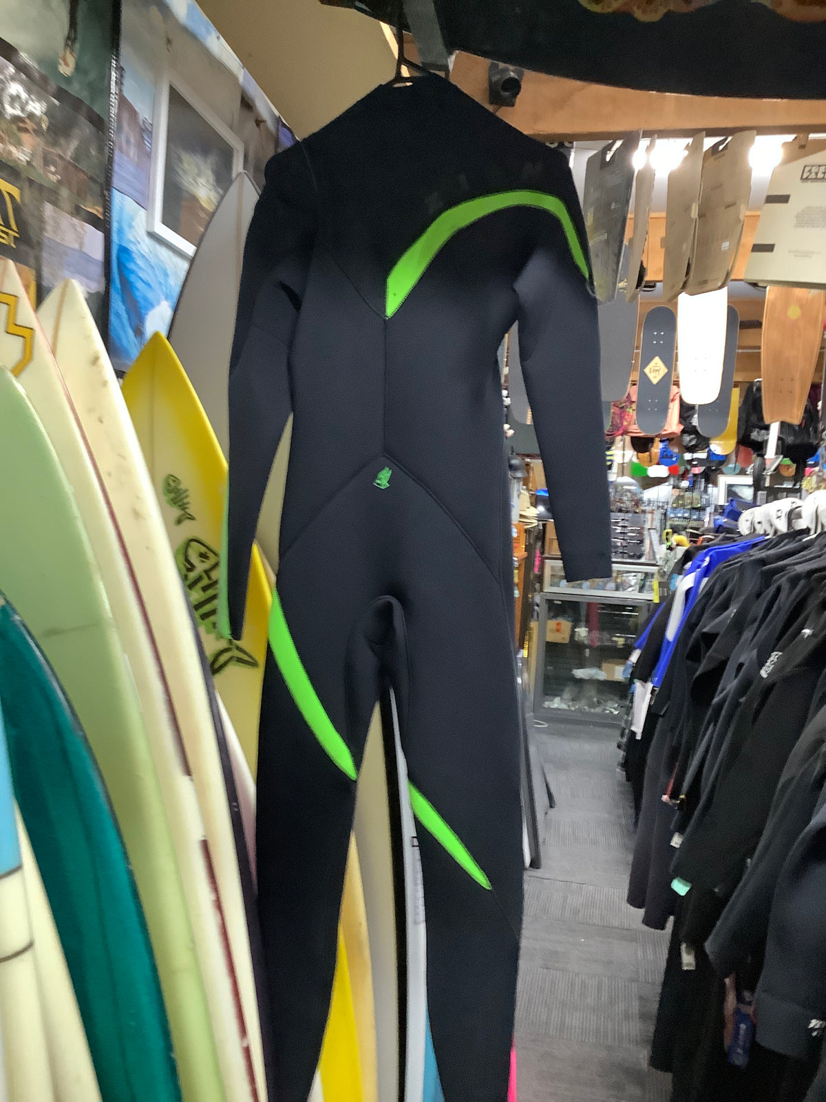 Zion Wesley 3/2mm Chest Zip Wetsuit - Black/Green