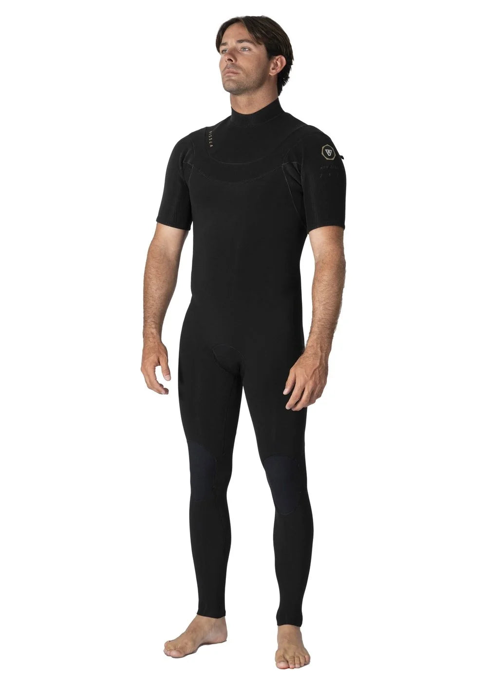 Vissla Men’s New Seas 2/2mm Short Sleeve U-Zip Steamer Wetsuit - Black 2