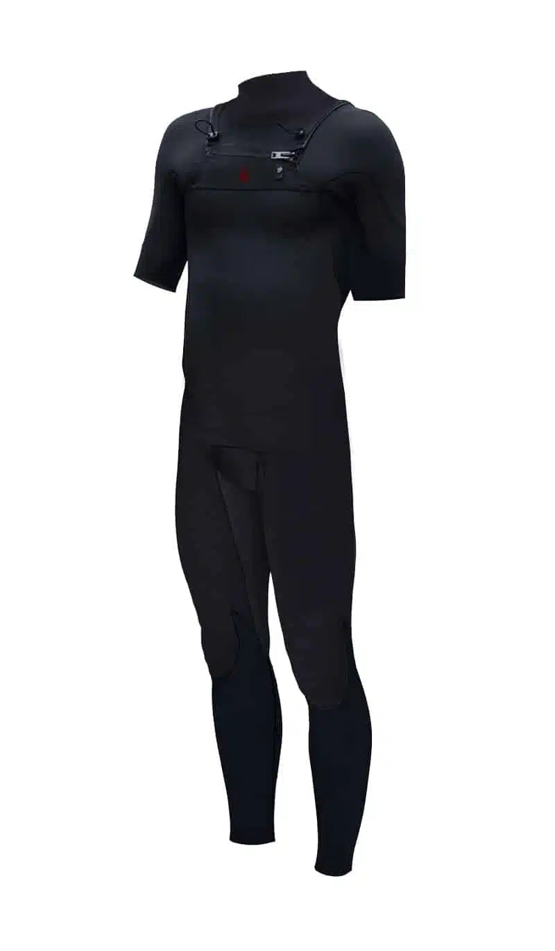 shed nine Black wetsuit with short sleeves on a white background