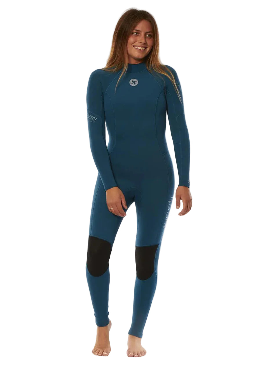Person wearing a blue wetsuit on a white background SHED NINE