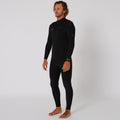 Mens Double Black Chest Zip Steamer - 3/2mm - Shed Nine