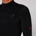 Mens Double Black Chest Zip Steamer - 3/2mm - Shed Nine