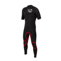 Mens Double Black Chest Zip Short Arm Steamer - 2/2mm - Shed Nine