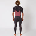 Mens Double Black Chest Zip Short Arm Steamer - 2/2mm - Shed Nine