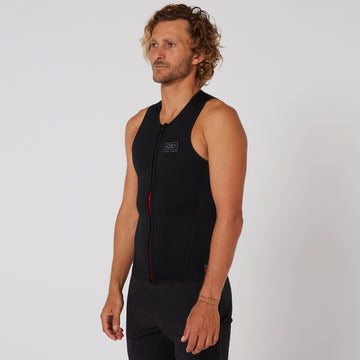 Double Black Sleeveless Front Zip Paddle Vest - 1.5mm