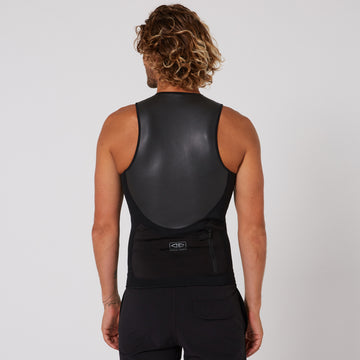 Double Black Sleeveless Front Zip Paddle Vest - 1.5mm