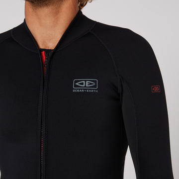 Double Black Long Sleeve Zip Paddle Vest - 1.5mm