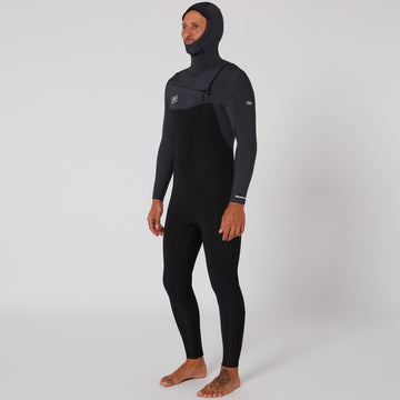 Mens Free Flex Hooded Chest-Zip Steamer - 5/4mm - Shed Nine