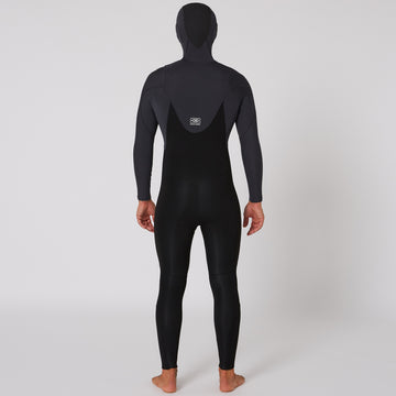 Mens Free Flex Hooded Chest-Zip Steamer - 5/4mm - Shed Nine