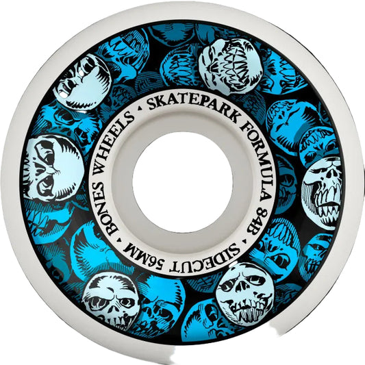 Bones SPF P5 Sidecuts 56mm 84B Skateboard Wheels - White/Blue
