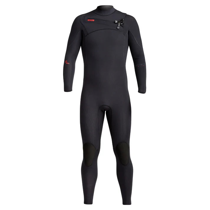 Black wetsuit with red branding on a white background shed nine