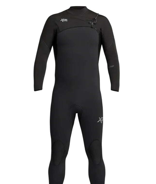 XCEL Kids Comp 4/3mm Chest Zip Wetsuit Black Youth Surfing Wetsuit Shed Nine