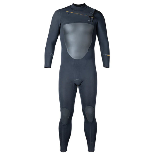 Black wetsuit with gray chest panel on a white background shed nine