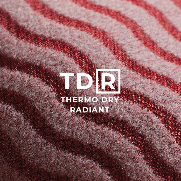 Textured fabric with 'TDR Thermo Dry Radiant' logo shed nine