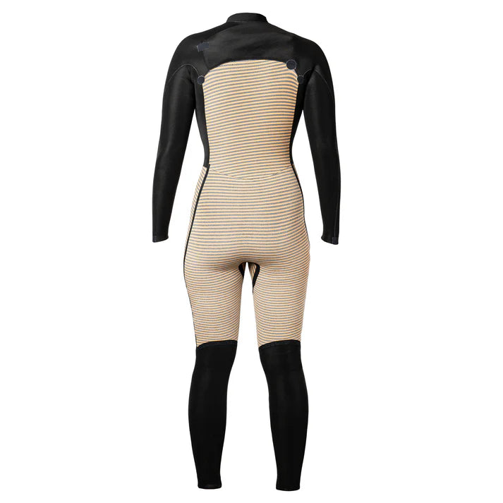 Wetsuit with black and beige pattern on a white background shed nine