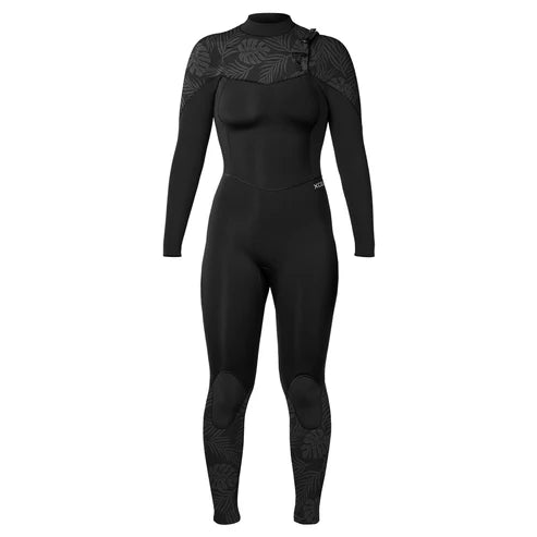 Black wetsuit with patterned shoulder area on a white background shed nine